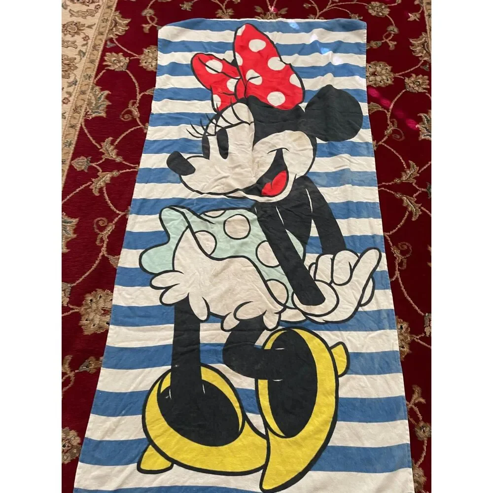 Vintage Minnie Mouse Disney Beach Towel 1980s 55